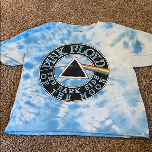pink floyd crop top tye dye